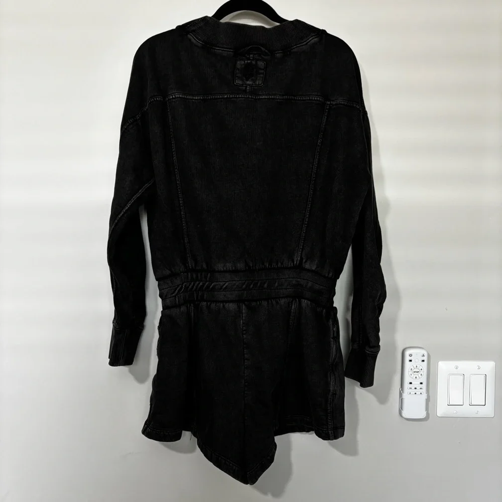 FREE PEOPLE MOVEMENT Intercept Romper Size L Black Charcoal